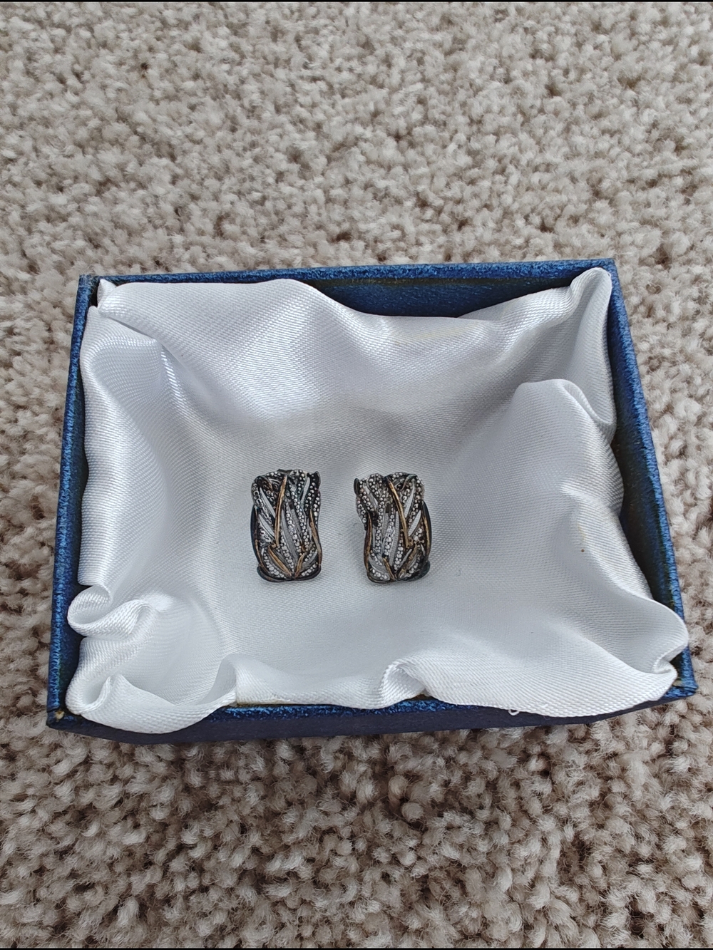 Sterling Silver And Yellow Gold Earrings